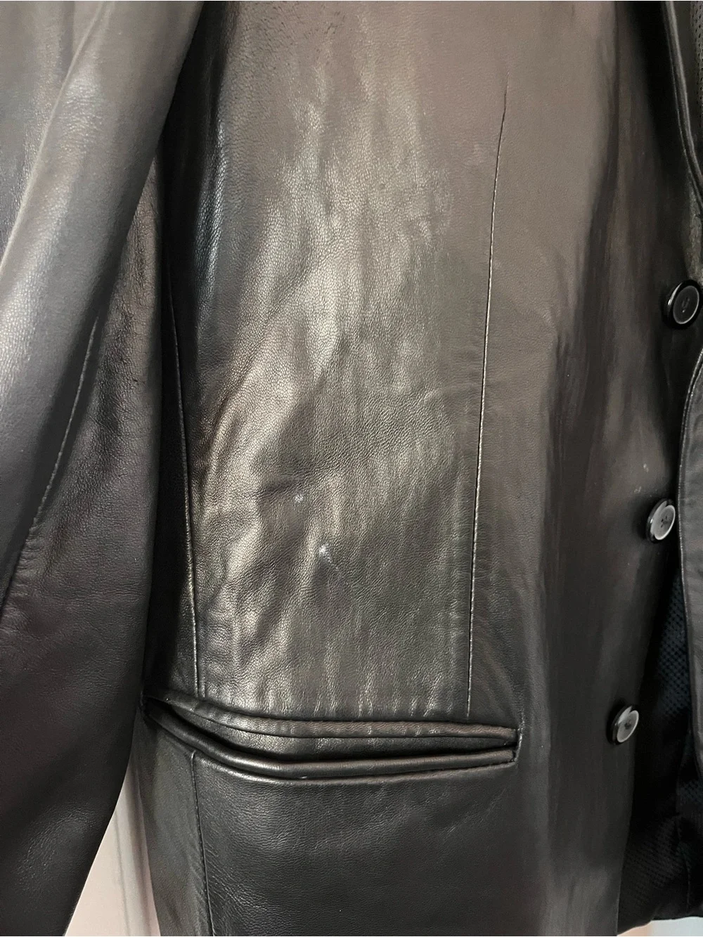 Rosleen Genuine Leather Black Blazer Jacket